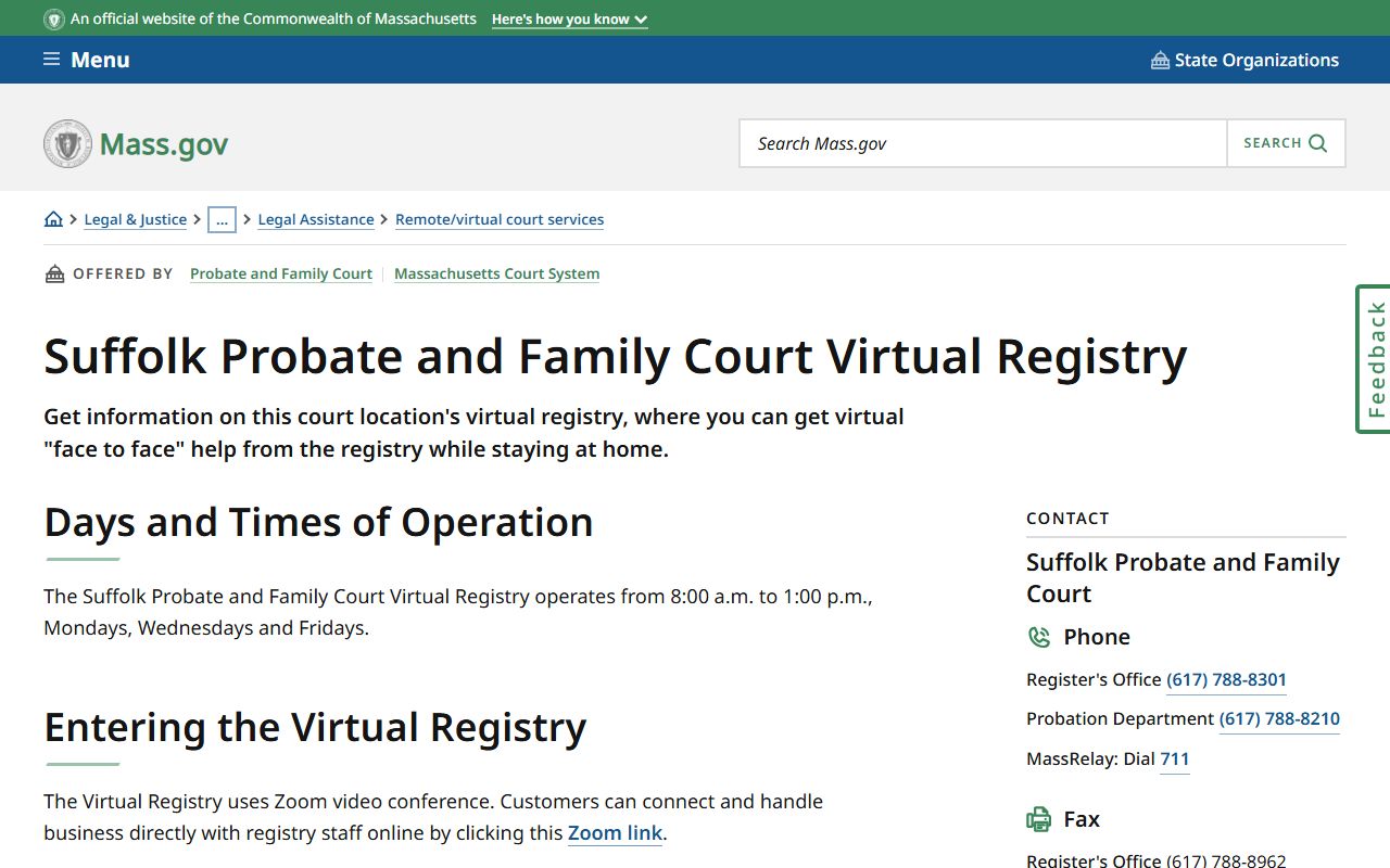 Boston Virtual Registry for divorce records access