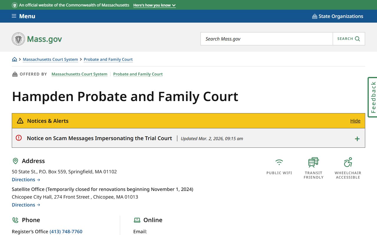 Chicopee divorce records Hampden County Probate and Family Court page