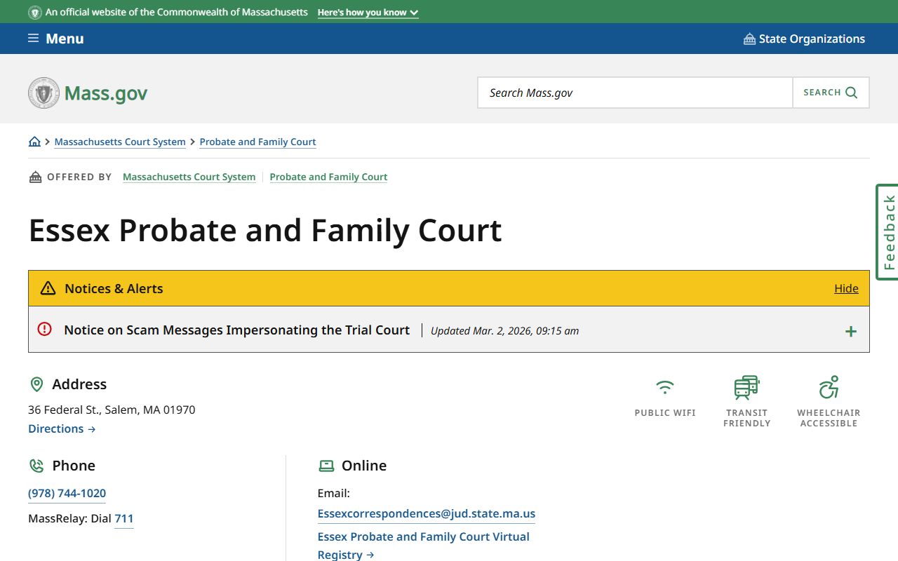 Peabody divorce records Essex County Probate and Family Court page