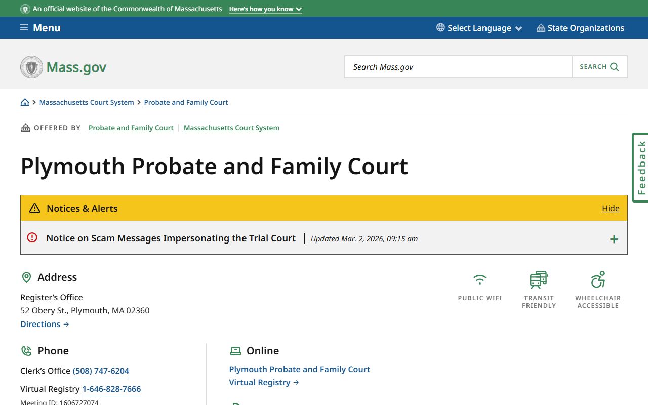Plymouth County Probate and Family Court for Plymouth divorce records
