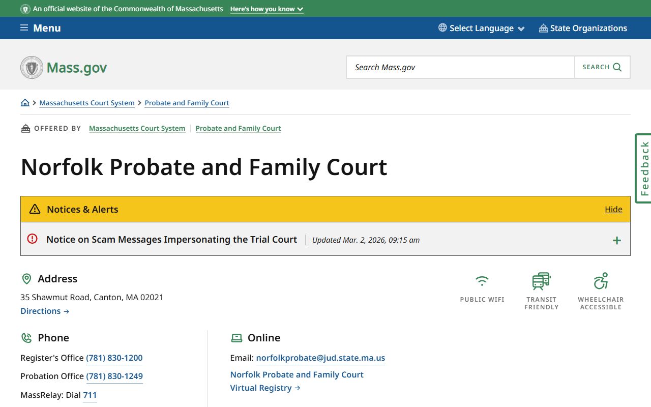 Weymouth divorce records Norfolk County Probate and Family Court page