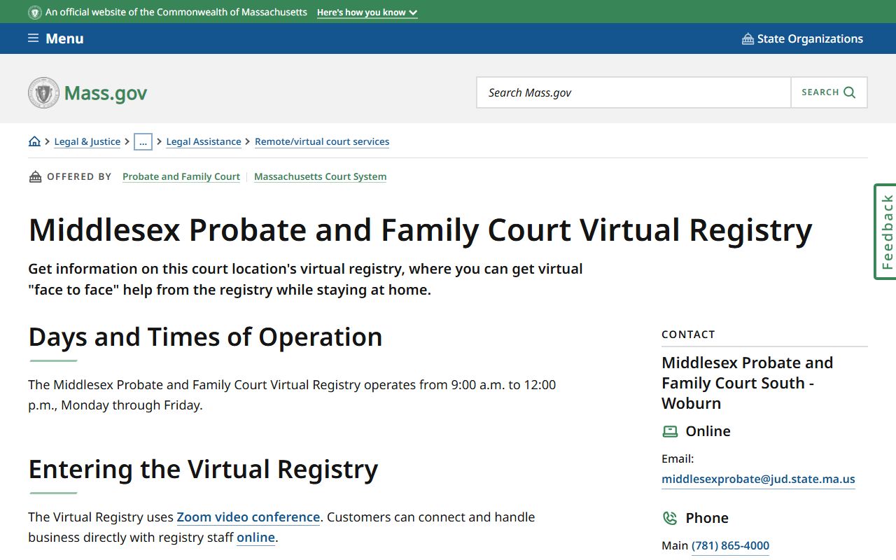 Middlesex County Virtual Registry for divorce records access