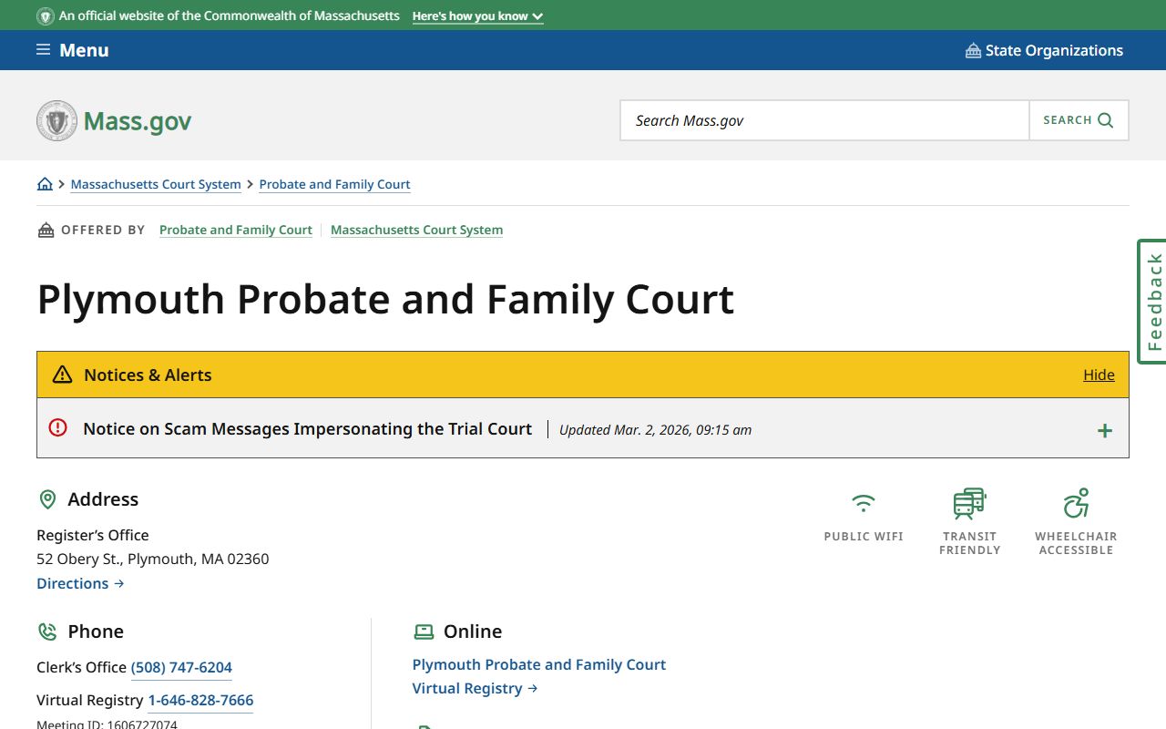 Plymouth County Probate and Family Court for divorce records
